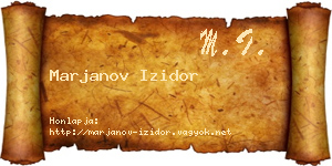 Marjanov Izidor névjegykártya